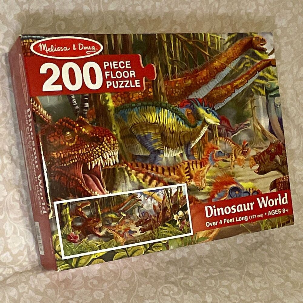 Melissa & Doug Dinosaur World 200-Piece Floor Puzzle, Multicolor, Ages 8-11